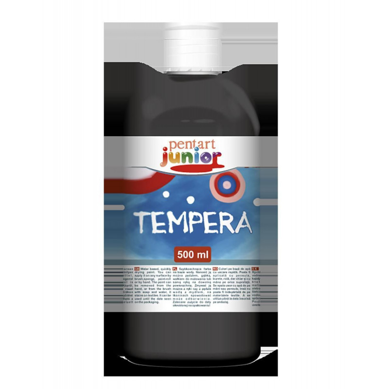 Temperová barva PENTART 500 ml ČERNÁ, pe 6492