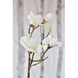 Umělá větvička Magnolie 90 cm bílá