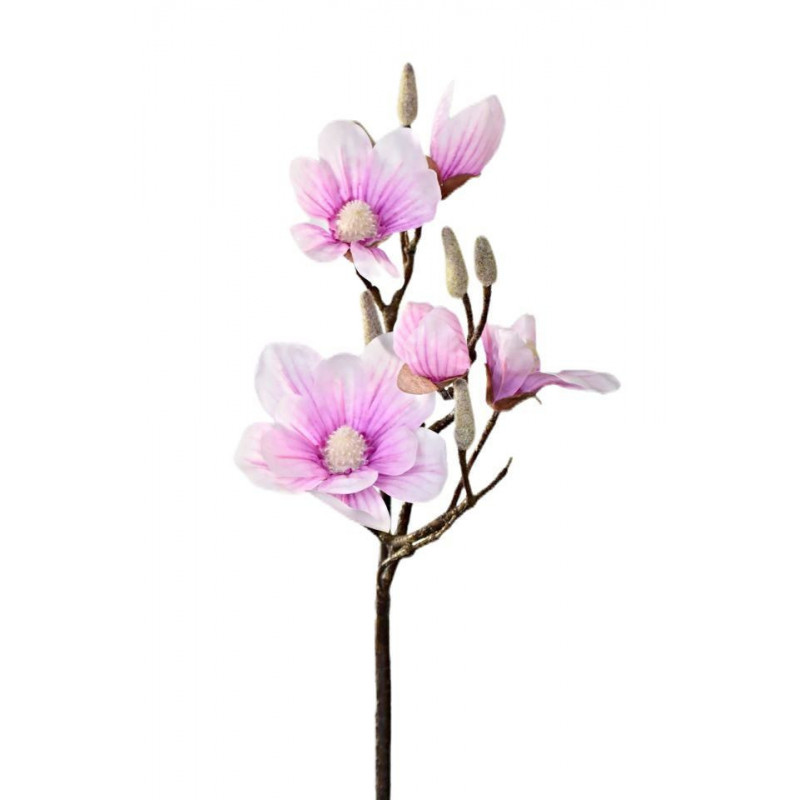 Umělá větvička Magnolie 90 cm růžová