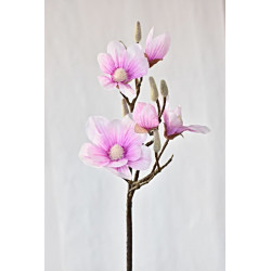 Umělá větvička Magnolie 90 cm růžová