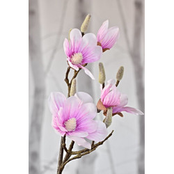 Umělá větvička Magnolie 90 cm růžová