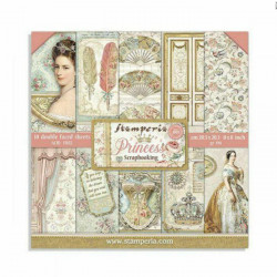 Stamperia Sada Oboustranných Papírů 20X20Cm Princezna (10Ks), , Papíry Potiskem Scrapbooking