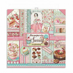 Stamperia Sada Oboustranných Papírů 20X20Cm Sladkosti (10Ks), , Papíry Potiskem Scrapbooking