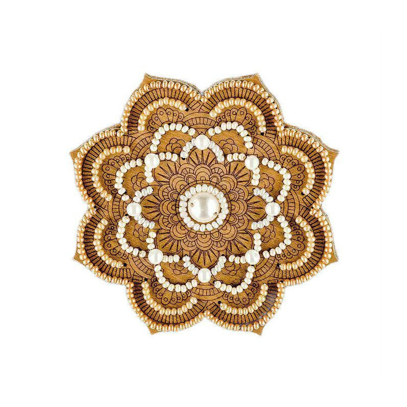 Mandala Korálkový DIY Kit Jóga Ornament na dřevěné plátno výšivky řemeslo DIY Kit vánoční dárek Cross Stitch Kit 9cm x 9cm