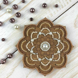 Mandala Korálkový DIY Kit Jóga Ornament na dřevěné plátno výšivky řemeslo DIY Kit vánoční dárek Cross Stitch Kit 9cm x 9cm