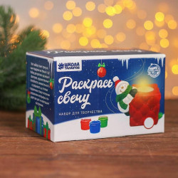 Sada pro kreativitu svíčka k malování "Funny Snowman" 6 ks. 3 ml každý, štětec