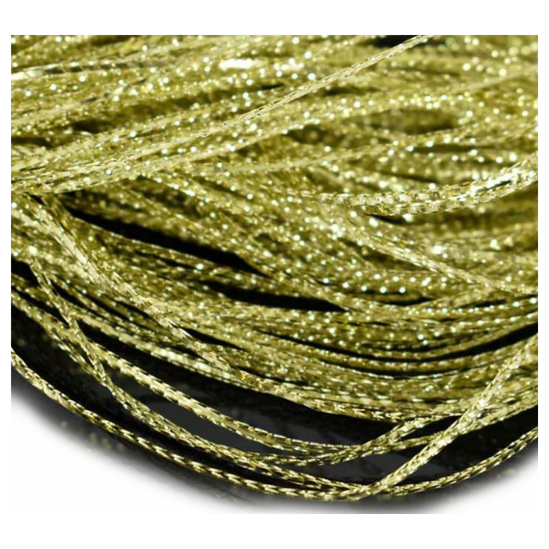 1 Roll 100m 2mm Gold Flat Metallic Braided Cord ruční výšivka Fine Goldwork Luneville Tambour Indian obruba Thread Zardozi 2mm