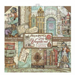 Stamperia Sada Oboustranných Papírů 30X30Cm Lady Vagabond (10Ks), , Papíry Sady Potiskem Scrapbooking