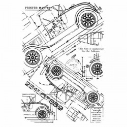 Woodware Auta Technický Výkres - Silikonové Gelové Razítko (1Ks), , Pozaďová, Razítka Papír Scrapbooking