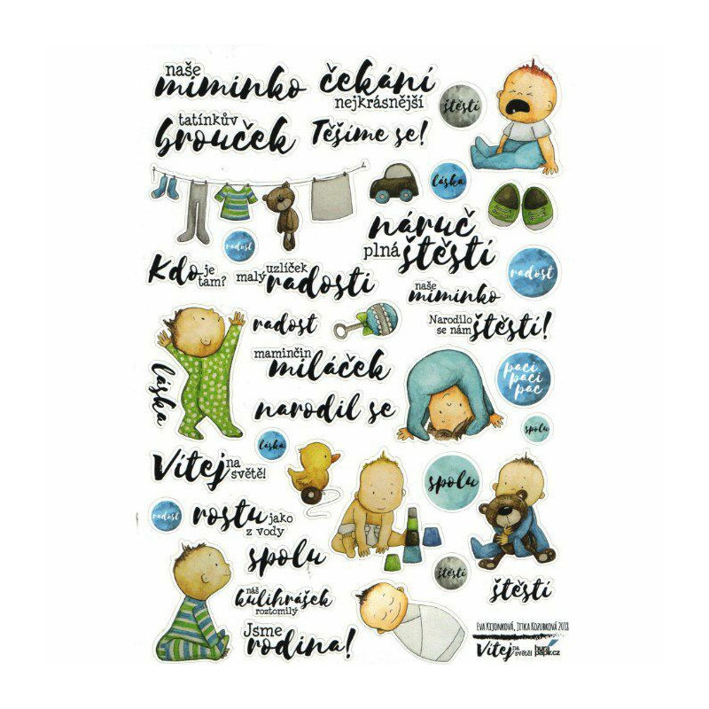 Samolepky A5 - Chlapeček Č.2 Hurápapír.Cz Texty Scrapbooking