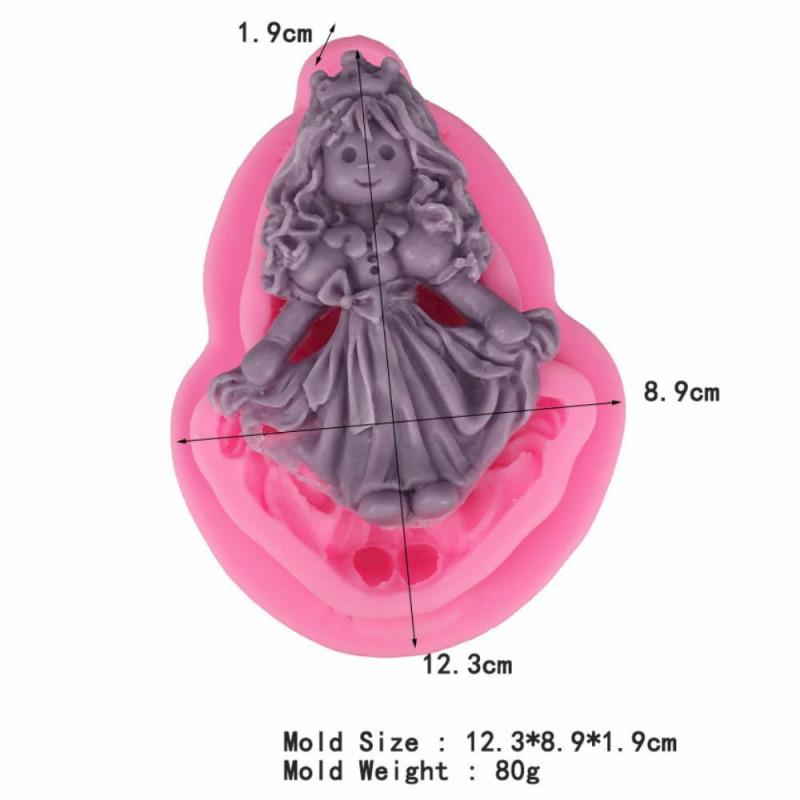 1ks Malé Princezny Dívky 3d Silikonové Mýdlo Formy Hlíny Sádrové Formy Uv Pryskyřice Vosk Svíčka Čokoládový Dort Fondant