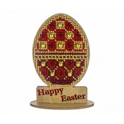 1ks vejce na stojanu Happy Easter DIY Kit na dřevěném plátně Craft Set Velikonoční Ornament Cross