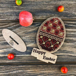 1ks vejce na stojanu Happy Easter DIY Kit na dřevěném plátně Craft Set Velikonoční Ornament Cross