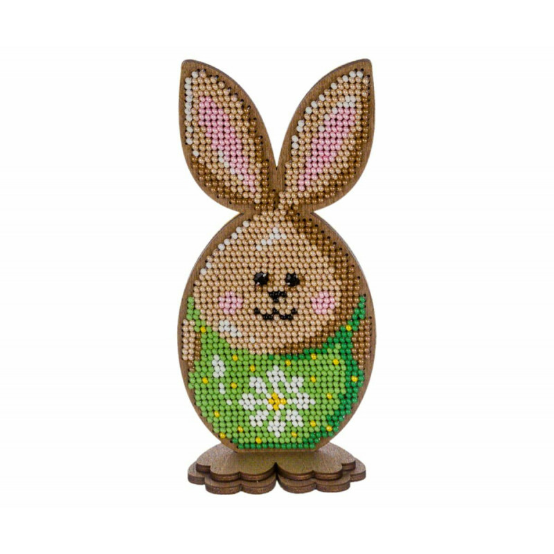 Bunny Egg na Easter Diy Kit české skleněné semeno Korálkové na dřevěném plátně, vyšívací Velikonoční Ornament