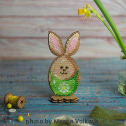 Bunny Egg na Easter Diy Kit české skleněné semeno Korálkové na dřevěném plátně, vyšívací Velikonoční Ornament