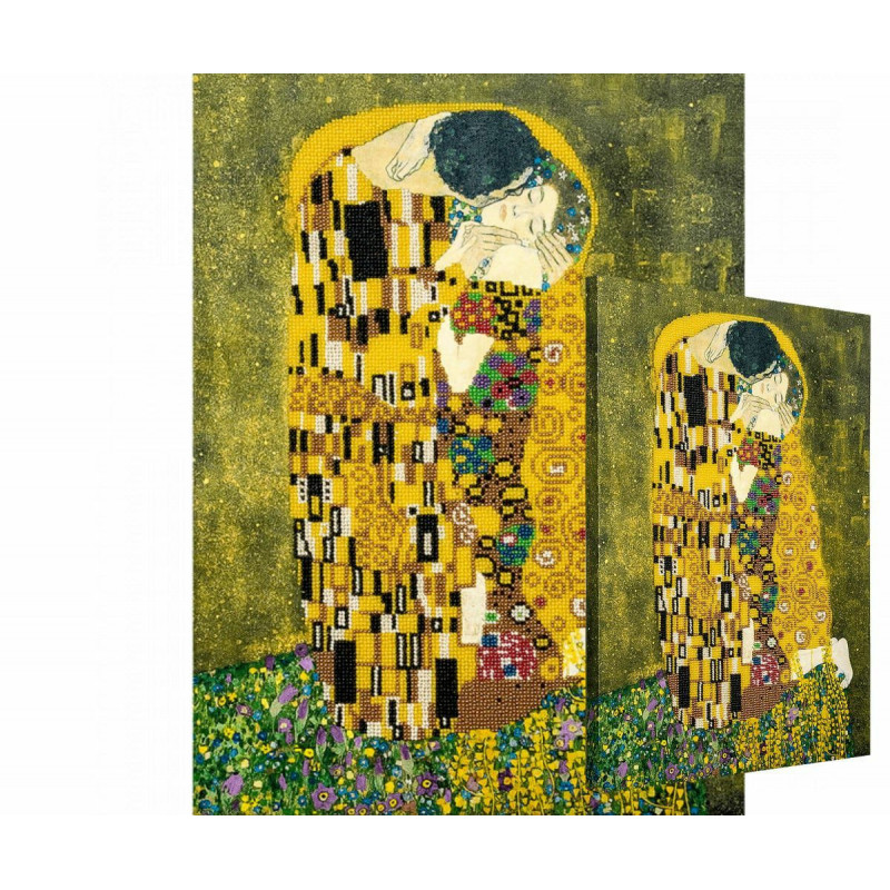 1pc polibek Gustav Klimt seed Bead výšivka Diy Kit na bavlněném plátně české sklo PRECIOSA Seed Beads Beaded Wall Picture