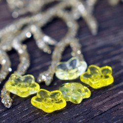 Mix Čirý, Žlutý české Sklo Květina Korálek Čepice české Flower Korálky Žluté české Flower Korálky Žluté Sklo Flower Beads Český
