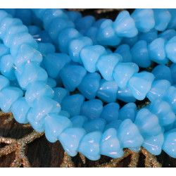 Neprůhledné Blue Bell Květina české Skleněné Korálky Flower Bead Caps Český Korálky Sklo Květina Korálky české Flower Korálky