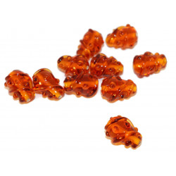 Oranžová Vyráběné české Sklo Ruční Stočit Kužel Korálky Nastavit Původní Autentické 16mm x 10mm 2ks