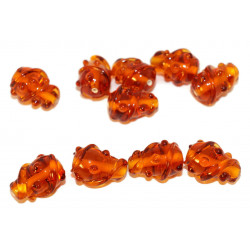 Oranžová Vyráběné české Sklo Ruční Stočit Kužel Korálky Nastavit Původní Autentické 16mm x 10mm 2ks