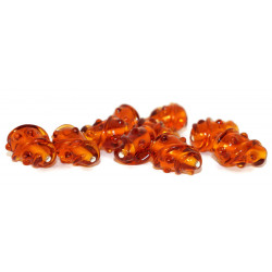 Oranžová Vyráběné české Sklo Ruční Stočit Kužel Korálky Nastavit Původní Autentické 16mm x 10mm 2ks