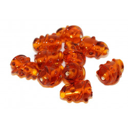 Oranžová Vyráběné české Sklo Ruční Stočit Kužel Korálky Nastavit Původní Autentické 16mm x 10mm 2ks