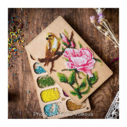 1pc Bird Rose Flower Wood Diy Kit PRECIOSA Czech glass Seed Bead beadwork výšivka na dřevo korálek Organizer Craft Box