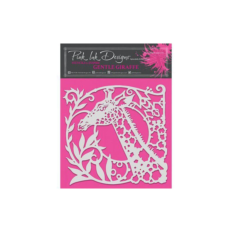 Pink Ink Designs Plastová Šablona 19, 3x19, 3cm Žirafa , plastové Standard Šablony Malování, Textil Hedváb