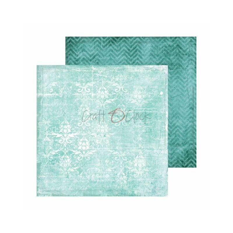 Craft OClock Oboustranný papír na scrapbook (1ks) Turquoise Mood č.2 , 30 x 30 vintage papíry listy potiskem scrapbooking