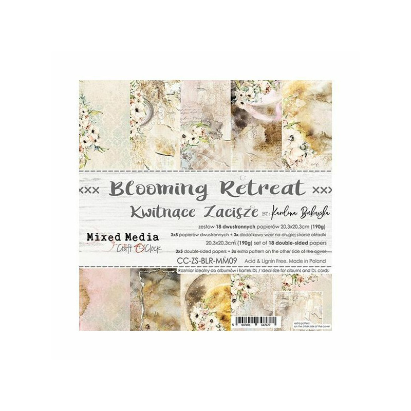 Craft OClock Sada oboustranných papírů 20, 3x20, 3cm Blooming Retreat (18ks), , papíry potiskem scrapbooking