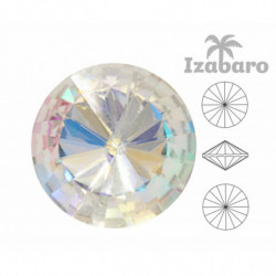 4ks Izabaro Crystal Crystal Rainbow 001rb Round Rivoli Glass Crystals 1122 Izabaro Stone Chatons tváří Rhinestones 14mm Izabaro