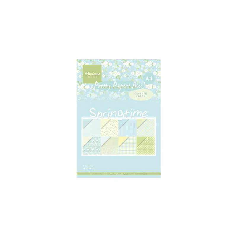 Marianne Design Sada papírů A4 Springtime (16ks), , papíry v sadě, potiskem scrapbooking