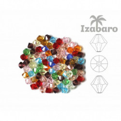 50ks Izabaro Crystal Mix Color Bikone skleněné krystaly 5328 Izabaro korálky tváří kamínky Izabaro