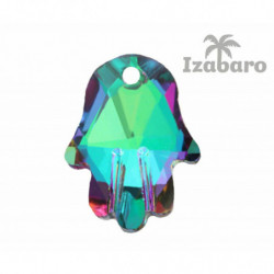 2ks Izabaro Crystal Crystal Hamsa ruční Přívěsek korálky skleněné krystaly 4778 Izabaro Efektní kámen tváří kamínky 18mm x