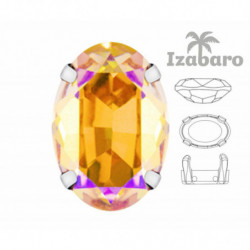 4ks Izabaro Crystal 14x10mm Crystal šít na kovové nastavení 4120 tváří