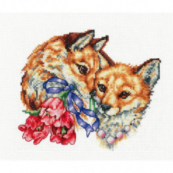 1ks lišky. bavlněné Cross výšivky Diy Kit Mouline nitě na plátně, ruční vyšívání Set Needlepoint