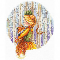 1pc Forest Princess Cotton Cross Stitch Embroidery Diy Kit Mouline Threads On Canvas Hand Needlework Cross-stitch Set