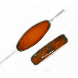 6pc Picasso hnědá žlutá oranžová Amber opál Plochý okvětní lístek okenní stůl řez oválné korálky české sklo 16mm x 06mm