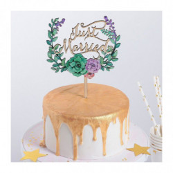 Topper na dorty 16x13 cm "Just Married"