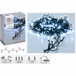 Světelný řetěz 120 LED 9 m studená bílá