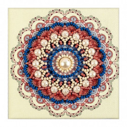 1pc Mandala magnet na Diy Kit Seed Bead výšivka na bavlněné plátno Vánoční výzdoba řemeslo Korálkový Ornament Cross Stitch Kit