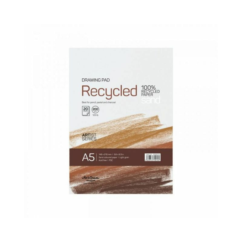 Drasca Art EOOD Skicák Recycled Drawing Pad (200g/m2 20 listů) A5 pískový, , pastel uhel tužka skicáky výtvarné potřeby