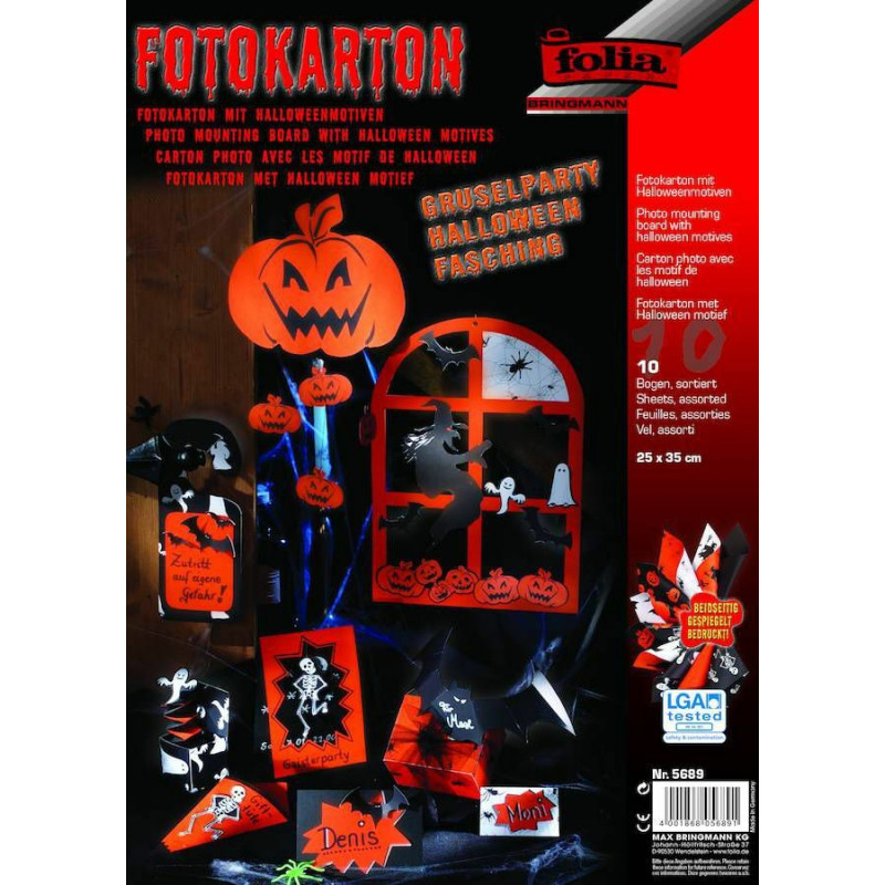 Folia Bringmann Halloween - Fotokarton 300G - 25 X 35 Cm - 10 Archů