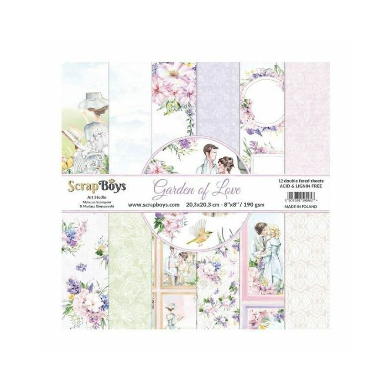 ScrapBoys Sada oboustranných papírů 20, 3x20, 3cm Garden of Love (12ks), , papíry potiskem scrapbooking