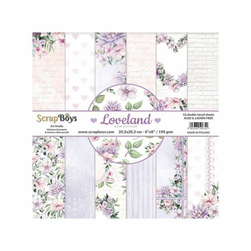 ScrapBoys Sada oboustranných papírů 20, 3x20, 3cm Loveland (12ks), , papíry potiskem scrapbooking