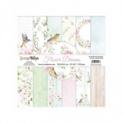 ScrapBoys Sada oboustranných papírů 30, 5x30, 5cm Flower Dreams (12ks), , papíry sady potiskem scrapbooking