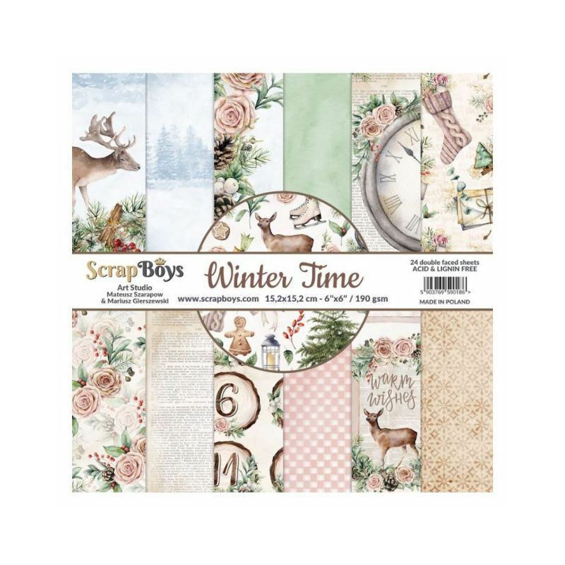 ScrapBoys Sada oboustranných papírů 15, 2x15, 2cm Winter Time (24ks), , papíry potiskem scrapbooking