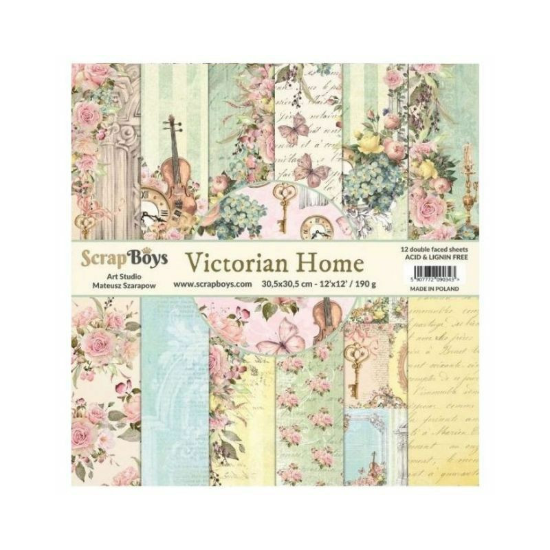 ScrapBoys Sada oboustranných papírů 30, 5x30, 5cm Victorian Home (12ks), , papíry sady potiskem scrapbooking