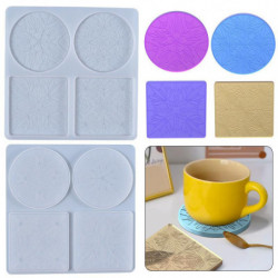 1pc velký čtvercový kulatý Diy Cup Pad 3d silikonová Uv epoxidová pryskyřice mýdlo hlína sádrová forma Diy vosková svíčka