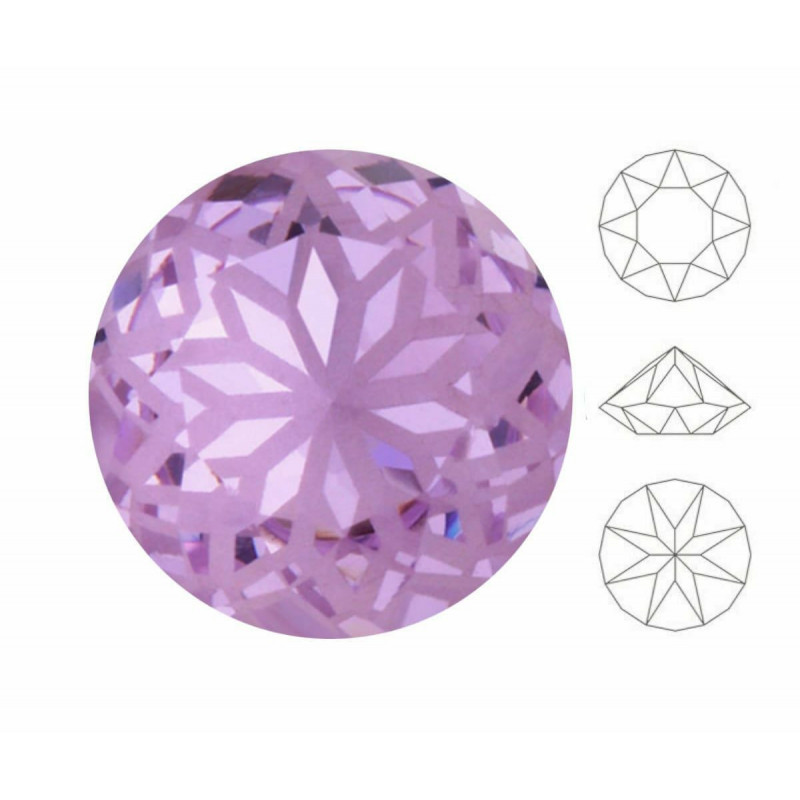 2 ks Izabaro Crystal Mandala Violet 371m Round Chaton Glass Crystal 1088 Izabaro Stone Chatons Faceted Rhinestones 14mm Izabaro